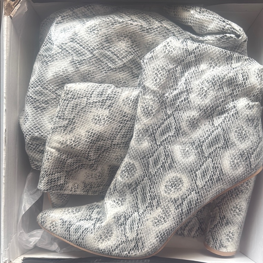 Snake Print over the knee Boots